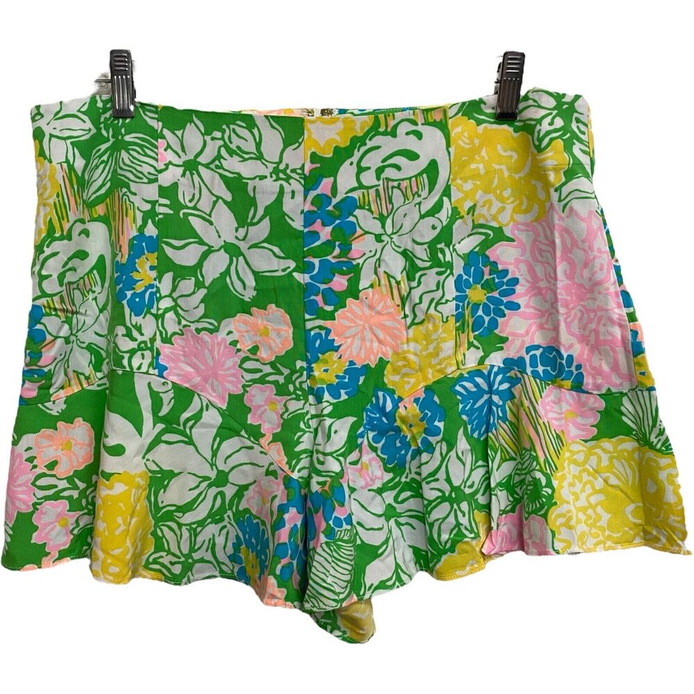 LILLY PULITZER Floral Swing Short Hisbiscus Print No Size Tag/Label Summer Beach